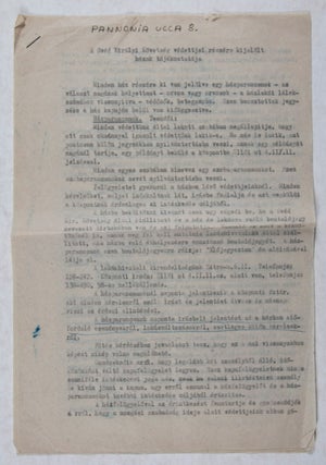 Hungarian Holocaust: Documents of a Swedish Safe House in the International Ghetto of Budapest in November 1944