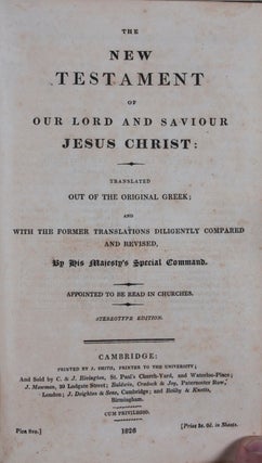 Item #43817 The New Testament of Our Lord and Saviour Jesus Christ: Translated Out of the...