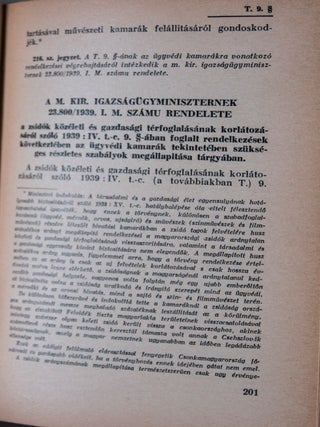 A Zsidók Egyenjogúsítására és Külön Jogrend Alá Helyezésére Vonatkozó Jogszabályok (Legislation on the Equalization of Jews and the Enforcement of Special Jurisdictions)