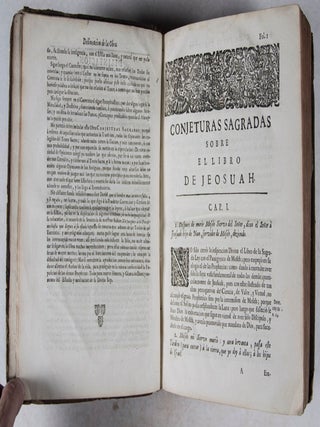 Conjeturas sagradas sobre los Prophetos primeros (Sacred Conjectures on the First Prophets). Two parts bound in one volume (Complete)
