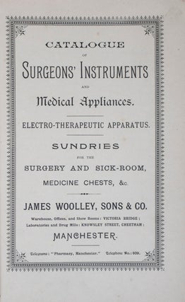Item #43895 Catalogue of Surgeons' Instruments and Medical Appliances. Electro-Theraputic...