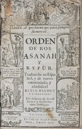Item #43956 Orden de Ros Asanah y Kypur: Traduzido en Espanõl, y de Nuevo Emmendado, y Añadido...