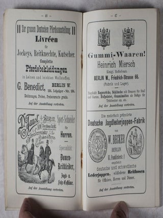 Erste allgemeine Pferde-Ausstellung zu Berlin vom 12. bis 22. Juni 1890 am Stadtbahnhof Zoologischer Garten