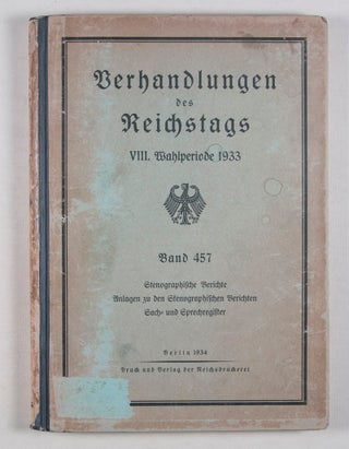Item #44115 Verhandlungen des Reichstags VIII. Wahlperiode 1933 (Negotiations of the Reichstag...