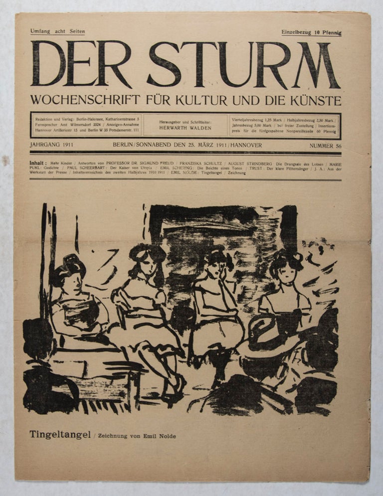 Item #44134 Der Sturm: Wochenschrift für Kultur und die Künste. Volume 2. Issue 56. Herwarth Walden.