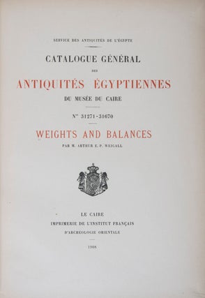 Item #44439 Catalogue Général des Antiquités Égyptiennes du Musée du Caire Nos. 31271 –...