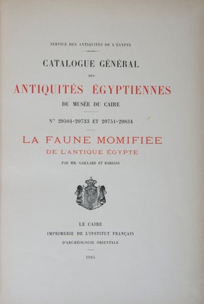 Item #44476 Catalogue général des antiquités égyptiennes du Musée du Caire, Nos. 29501-29733...