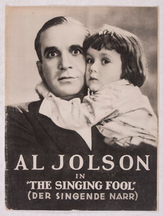 Item #44687 "The Singing Fool" (Der Singende Narr) [Illustrierter Film-Kurier]. Lloyd Bacon,...