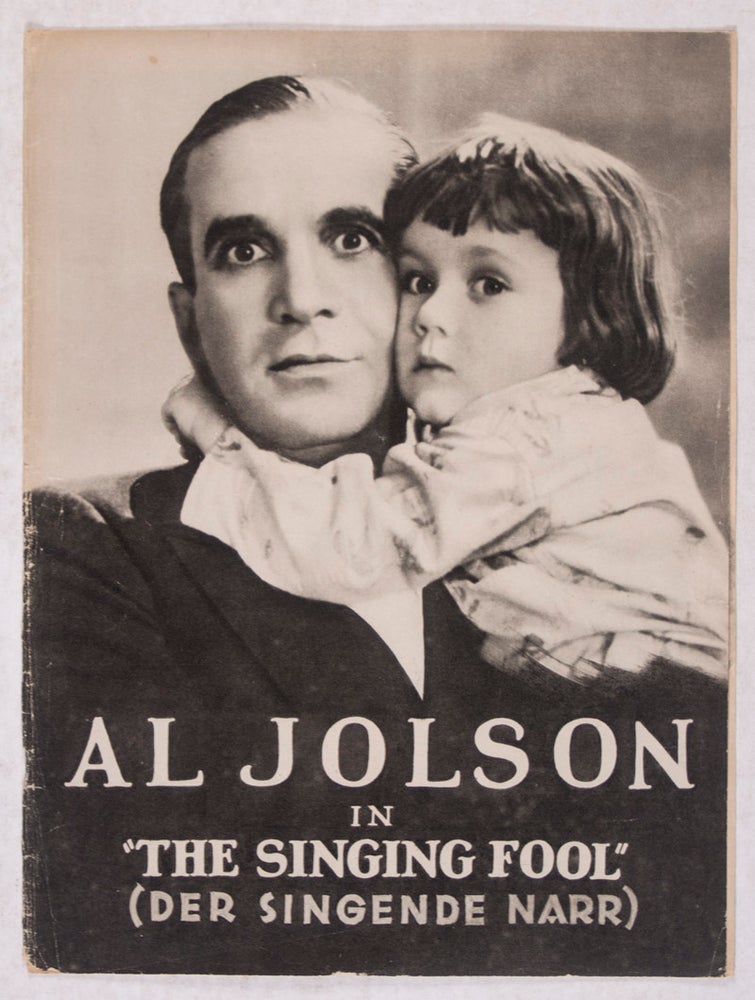 Item #44687 "The Singing Fool" (Der Singende Narr) [Illustrierter Film-Kurier]. Lloyd Bacon, director.