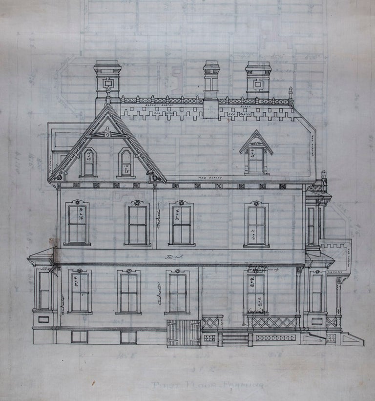 Item #44755 16 Architectural Plans and Drawings for the House of L. J. Pratt by the Architect George F. Meacham [WITH] Original 32 Page Manuscript with Specifications of the Contract. George F. Meacham, arch.