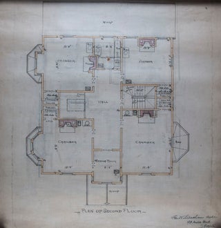 16 Architectural Plans and Drawings for the House of L. J. Pratt by the Architect George F. Meacham [WITH] Original 32 Page Manuscript with Specifications of the Contract