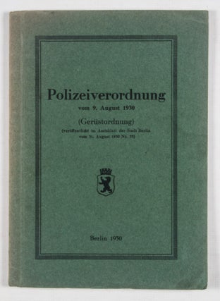 Polizeiverordnung vom 9. August 1930 (Gerüstordnung)