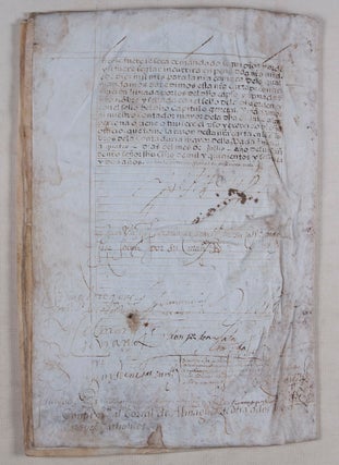 Royal Provision of Phillip II, Confirming and Ratifying the Privileges Granted by the Masters of the Order of Santiago to the Village of Corral de Almaguer [ORIGINAL MANUSCRIPT IN SPANISH, SIGNED BY KING PHILLIP II OF SPAIN]