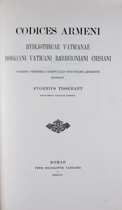 Item #45248 Codices armeni Bybliothecae vaticanae Borgiani, Vaticani, Barberiniani, Chisiani....