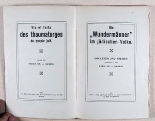 Item #45578 Die "Wundermänner" im jüdischen Volke: Ihr Leben und Treiben. J. Günzig