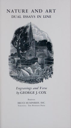 Item #45606 Nature and Art: Engravings and Verse [INSCRIBED]. George J. Cox