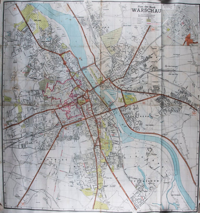 Item #45609 Plan der Stadt Warschau 1 : 20000 (WWII Nazi map of Warsaw, showing the Jewish ghetto). n/a.