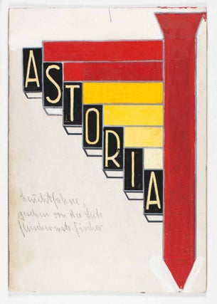 Astoria Lichtspiele [ORIGINAL GOUACHE AND MAQUETTE FOR THE NEON SIGNS OF A GERMAN MOVIE THEATER IN THE 1920s]