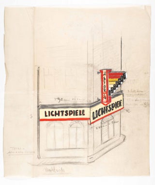 Astoria Lichtspiele [ORIGINAL GOUACHE AND MAQUETTE FOR THE NEON SIGNS OF A GERMAN MOVIE THEATER IN THE 1920s]