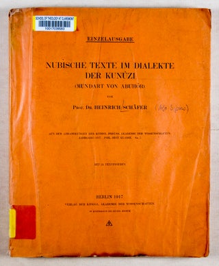 Nubische Texte im Dialekte der Kunuzi (Nubian Texts in Kunuzi dialect; Abuhor Vernacular))