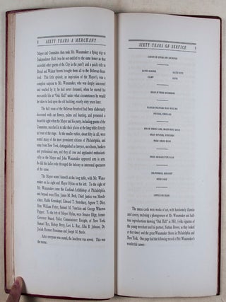 John Wanamaker. The Record of a Citizens' Celebration to Mark His Sixty Years Career as Merchant. April, 1861- April, 1921. [WITH] Literary Bulletin of Houghton, Mifflin and Company, January 1884, For Sale by John Wanamaker
