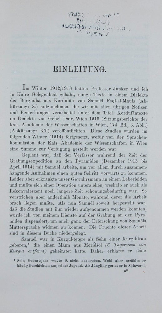 Item #45968 Kordufannubische Studien. Wilhelm Czernak.