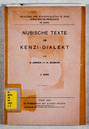 Nubische Texte im Kenzi-Dialekt. 2 Vols. (Nubian Texts in the Kenzi Dialect)