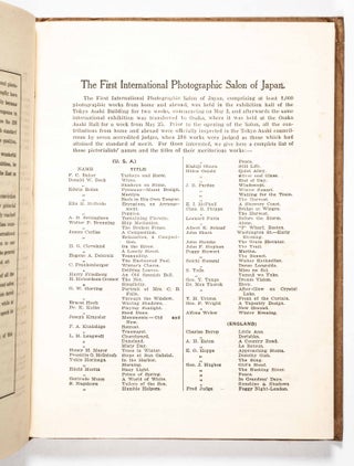 The First International Photographic Salon of Japan, Under the Auspices of The All Japan Association of Photographic Societies