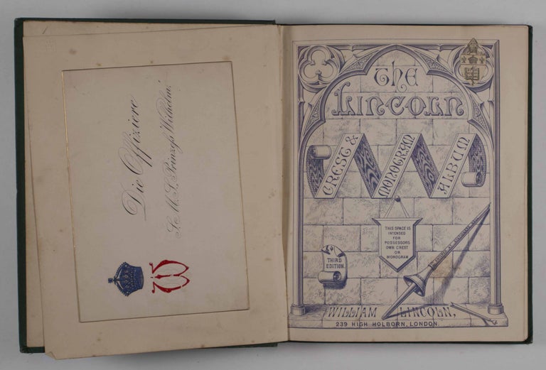 Item #46562 Three Victorian-era Crest and Monogram albums. (ca 1890). [WITH 822 VICTORIAN-ERA CRESTS AND MONOGRAMS]. n/a.