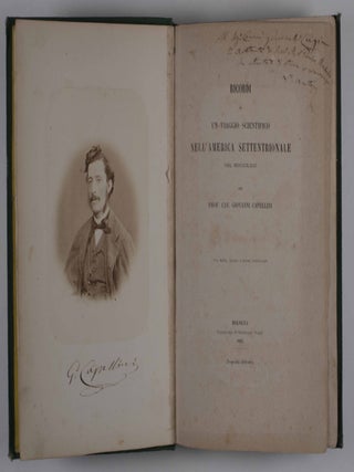Item #46572 Ricordi di un viaggio scientifico nell'America Settentrionale nel MDCCCLXIII (1863)...