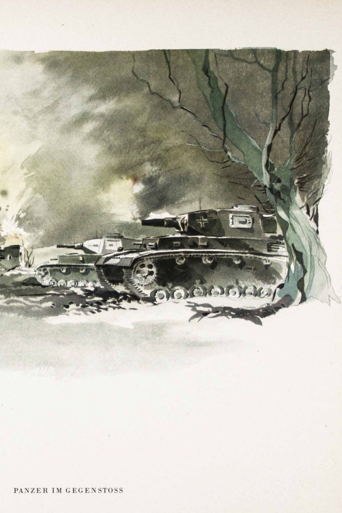 Item #46583 Mit unseren Panzern im Osten (With our Tanks in the East): Drawings and Watercolors of War-Painters of a Tank-Propaganda-Division. Hermann Schneider, Paul Freiwald.