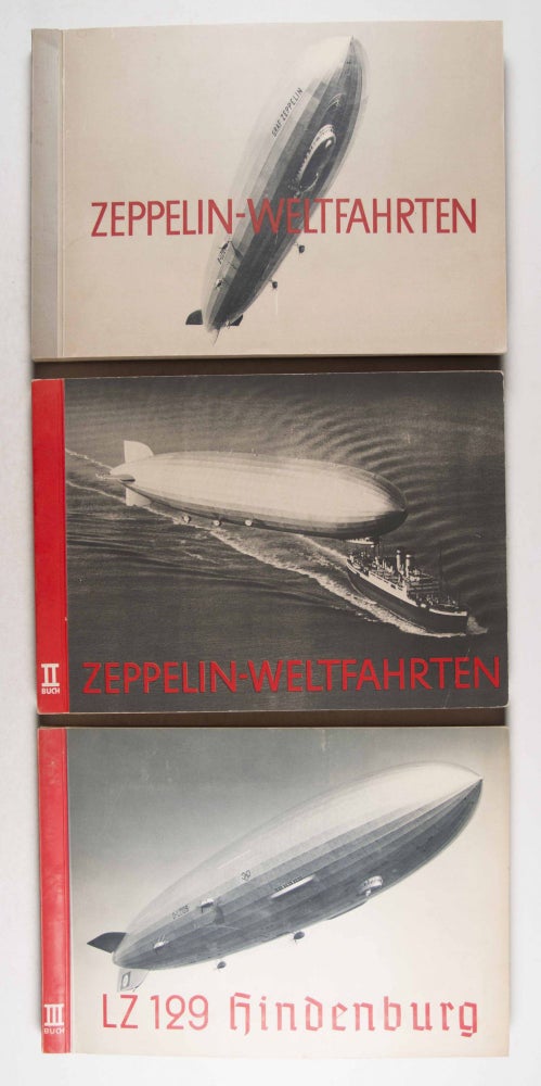 Item #46613 Zeppelin-Weltfahrten. 3-vol. set (Complete) [VOLUME III. IN ITS ORIGINAL SLIPCASE]. n/a.