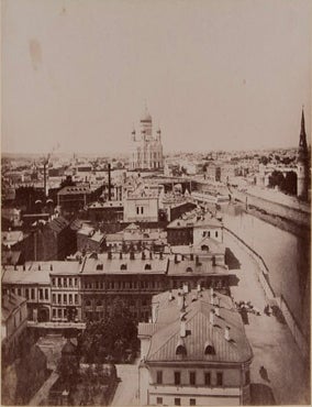 Item #46624 Виды Москвы (Views of Moscow) [19th century documentation of Moscow - RARE PORTFOLIO WITH 40 large format MOUNTED ALBUMEN PRINTS]. Rheinbott, Cie. A., Photographs by.