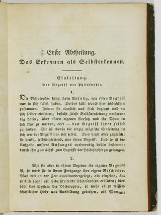 Grundzüge zum Systeme der Philosophie. Vols. 1 + 2 of 3.