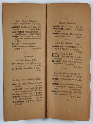 Bericht über die Israelitische Religionsschule unter Leitung des Herrn Rabbiners Dr. Horowitz (Report of the Israelite Religious School under the Direction of Rabbi Dr. Horowitz)