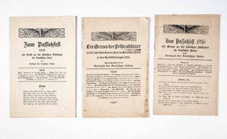 Three Pamphlets With Greetings of Rabbis to Jewish Comrades in the German Army
