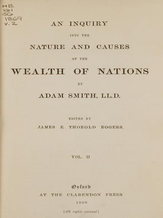 Item #47015 An Inquiry into the Nature and Causes of the Wealth of Nations. 2 Vols. Adam Smith