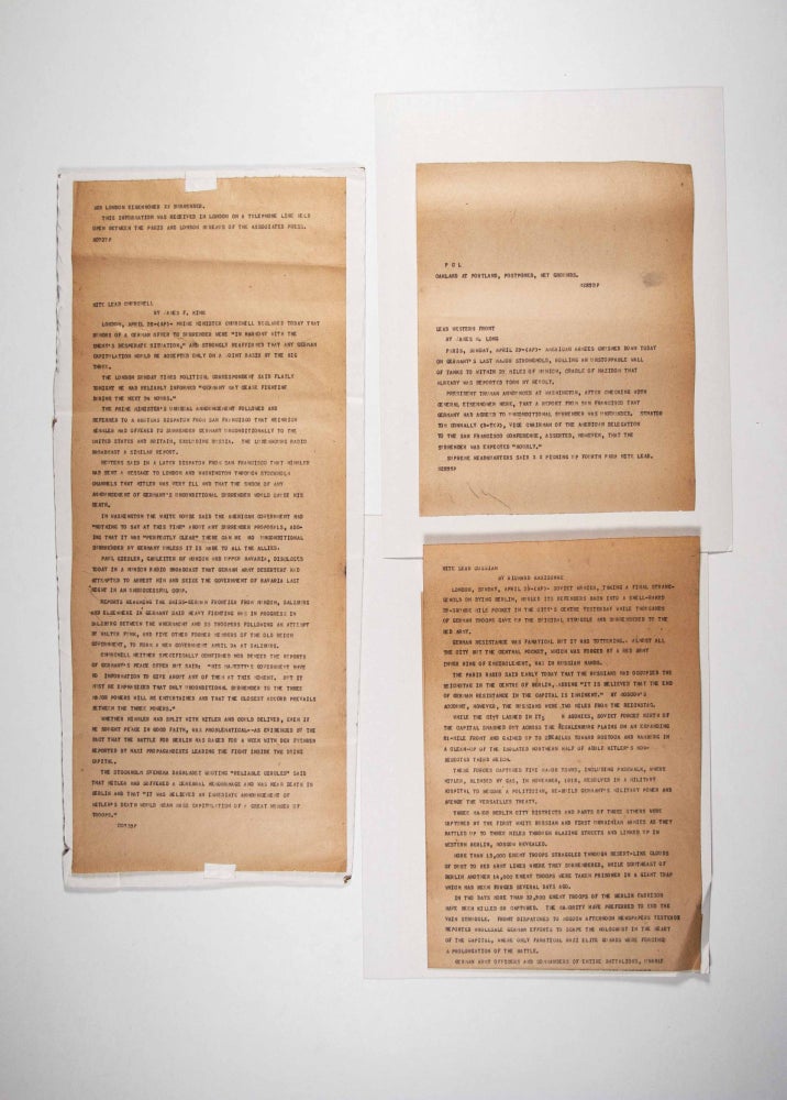 Item #47080 Heinrich Himmler: Eleven Telex Reports on Himmler Surrender Negotiation April 28–29, 1945