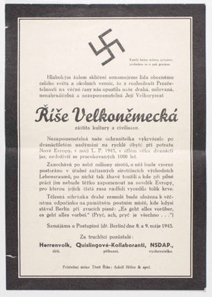 Wegweiser des Hauses Württemberg-Hohenzollern zum Reichsparteitag 1938 der N.S.D.A.P in Nürnberg