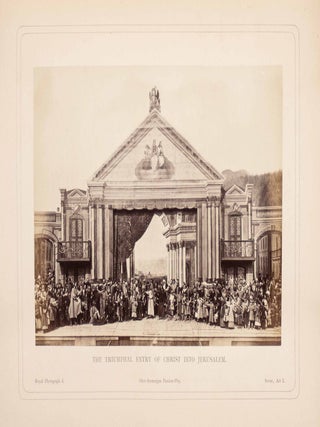 Album of the Passion-Play at Ober-Ammergau. Being Sixty Albumen Prints of the Scenes and Tableaux of the Passion-Play, Taken by Command of His Majesty King Ludwig II. of Bavaria, by the Court-Photographer Albert, of Munich; A Series of Etchings, in Heliotype, from the Pen and Ink drawings of "The Homes of Ammergau," by Eliza Greatorex, and Engravings on Wood. (Being the first complete photo documentaiton of the "Passion Play")