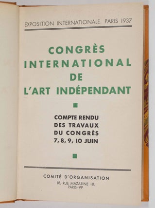 Item #47348 Congrès International de L'Art Indépendant (International Congress of...
