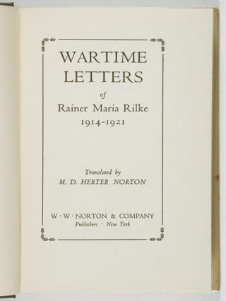 Wartime Letters of Rainer Maria Rilke 1914–1921