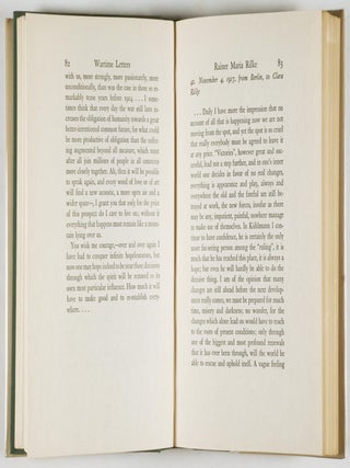 Wartime Letters of Rainer Maria Rilke 1914–1921