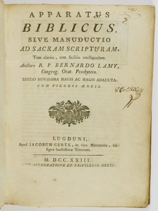 Item #47525 Apparatus Biblicus, Sive Manuductio Ad Sacram Scripturam, Tum clarius, tum facilius...