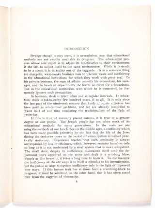Aims and Activities of the Bureau of Education of the Jewish Community (Kehillah) of New York City