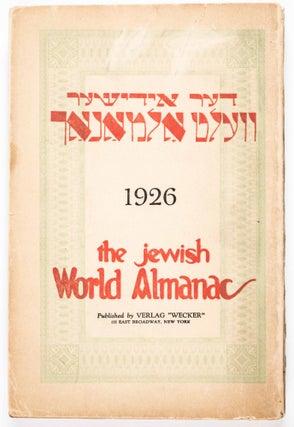 Item #47599 The Jewish World Almanac, 1926: A Year Book of Valuable Information, Chronology and...
