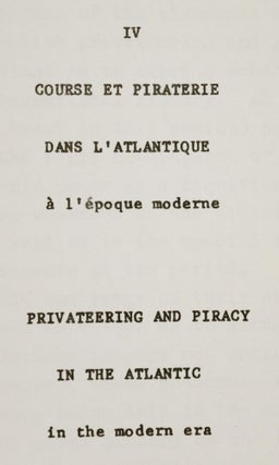 Course et Piraterie (Race and Piracy) 2 Vols.