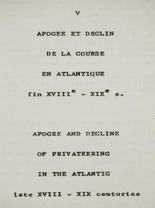 Course et Piraterie (Race and Piracy) 2 Vols.