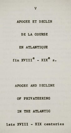 Course et Piraterie (Race and Piracy) 2 Vols.