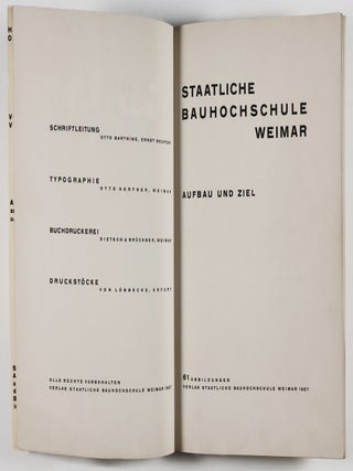 Staatliche Bauhochschule Weimar. Aufbau und Ziel (State Architecture Academy Weimar. Structure and Goal)